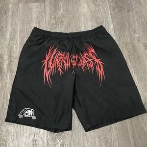 Lurking Class Shorts Mens Medium Black Gym Skating Grunge Berserk Guts Y2K